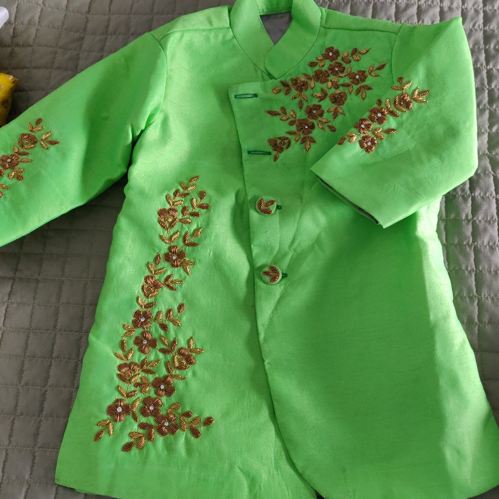 Brand new boys kurta set with maggam work on top